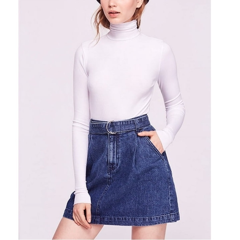 Free People Blue Denim Jade Belted skirt